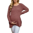thumbnail image 2 of Maternity Clothes Long Sleeve Side Split Maternity Shirts Tops for Women, 2 of 5