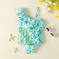 Swimsuit for Kids Clearance Sale Summer Toddler Girls Ruffles 1 Piece Swimwear Floral Prints