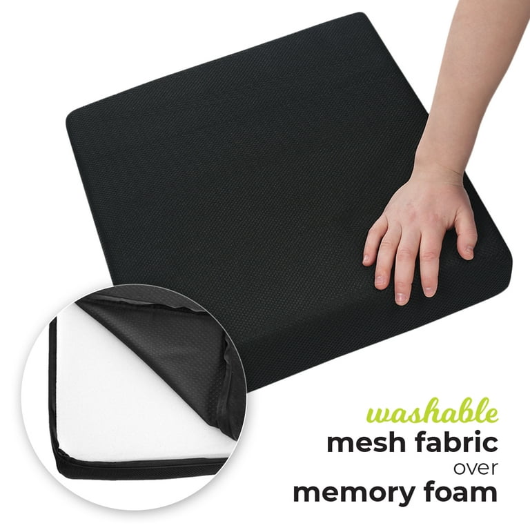 2 Pcs Large Memory Foam Seat Cushion 18 x 16 x 3 Inch Breathable Chair Pad