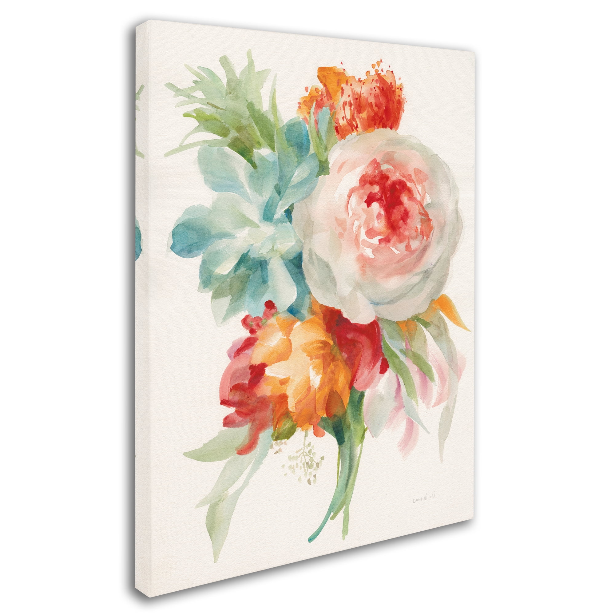 Trademark Fine Art 'Garden Bouquet I Orange Red' Canvas Art by Danhui Nai