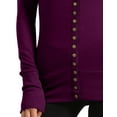thumbnail image 5 of J. METHOD Women's Snap Button Cardigan Long Sleeve Knit Ribbed Sweater NEWJ181 Dark Plum S, 5 of 5