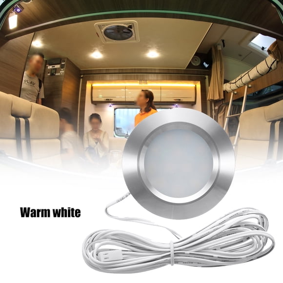 Recessed 12LED RV Boat Recessed Ceiling Light Led Lights Round Shape Ultra-Thin Camper Interior Lighting Small Downlight with Cable