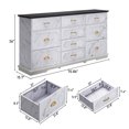 thumbnail image 2 of Blotout 70" Large Long Dresser, Luxury 10 Drawer Dresser with Deep Big Drawers, Dressers TV Stand with Charging Station, Wooden Chest of Drawers Marble White Dresser for Bedroom, 2 of 10
