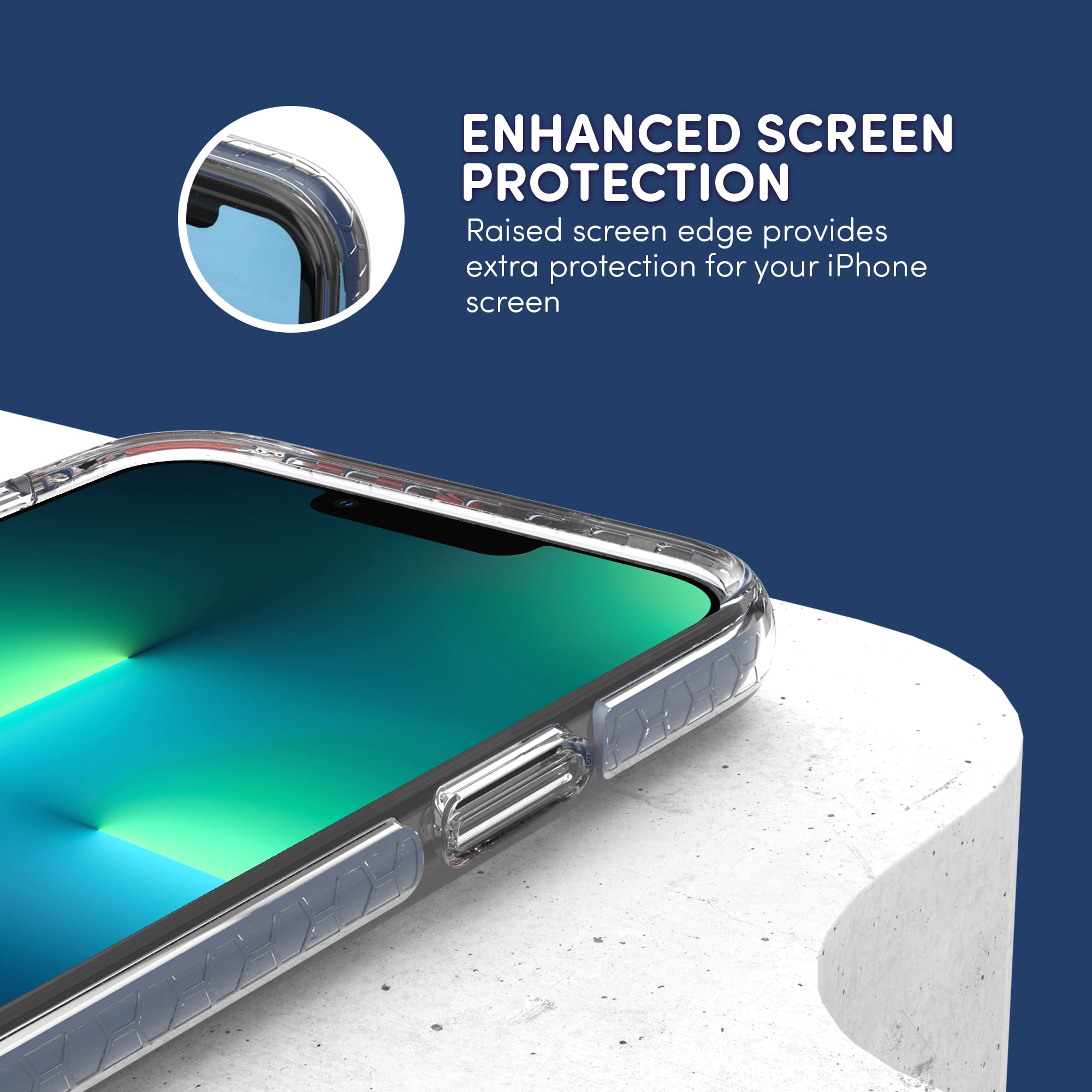 iHome Velo Silicone Impact Case for iPhone 12/12 Pro, Navy