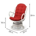 thumbnail image 3 of SK New Interiors Java Swivel Rocking Lounge Chair Natural Rattan Wicker with Burgundy Cushion, White Color, 3 of 3
