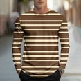 thumbnail image 3 of Gfyviroh Mens Tops Trendy Casual Stripes Workout Tops Long Sleeve Crew Neck Lightweight T-shirts, 3 of 5