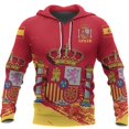 thumbnail image 4 of Sudadera con capucha con estampado de la bandera nacional de España en 3D para hombre, ropa de calle, nueva moda, jerseys de manga larga, 4 of 5