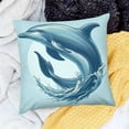 thumbnail image 2 of Dolphin Decorative Throw Pillow Cover, Ocean Animal Jumping Blue Dolphin Double-Sided Pillow Case Couch Pillow Cushion Covers 18X18 Inch Pillowcase for Men Woman, 2 of 5