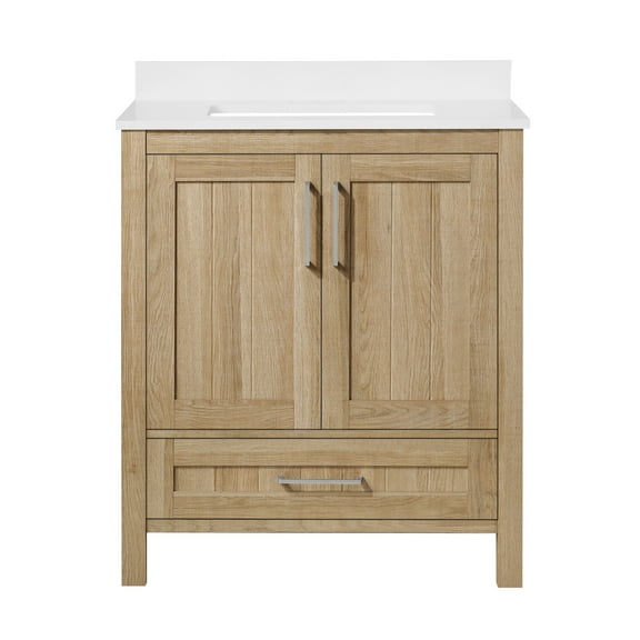 Ove Decors Kansas 30 W x 19" D Freestanding Bathroom Vanity with Sink, White Oak