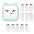 thumbnail image 1 of TFixol C25 2-Inch 58mm Portable Mini Thermal Printer with 200dpi Resolution, BT/USB Connectivity, 800mAh Battery, Includes 11 Rolls of Thermal Paper, Green (Pink Optional), 1 of 6