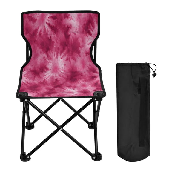 Folding Chair Camping Chair For Camping Picnicking Outdoor Beach and Travel Rose Red Tie-dye Pattern