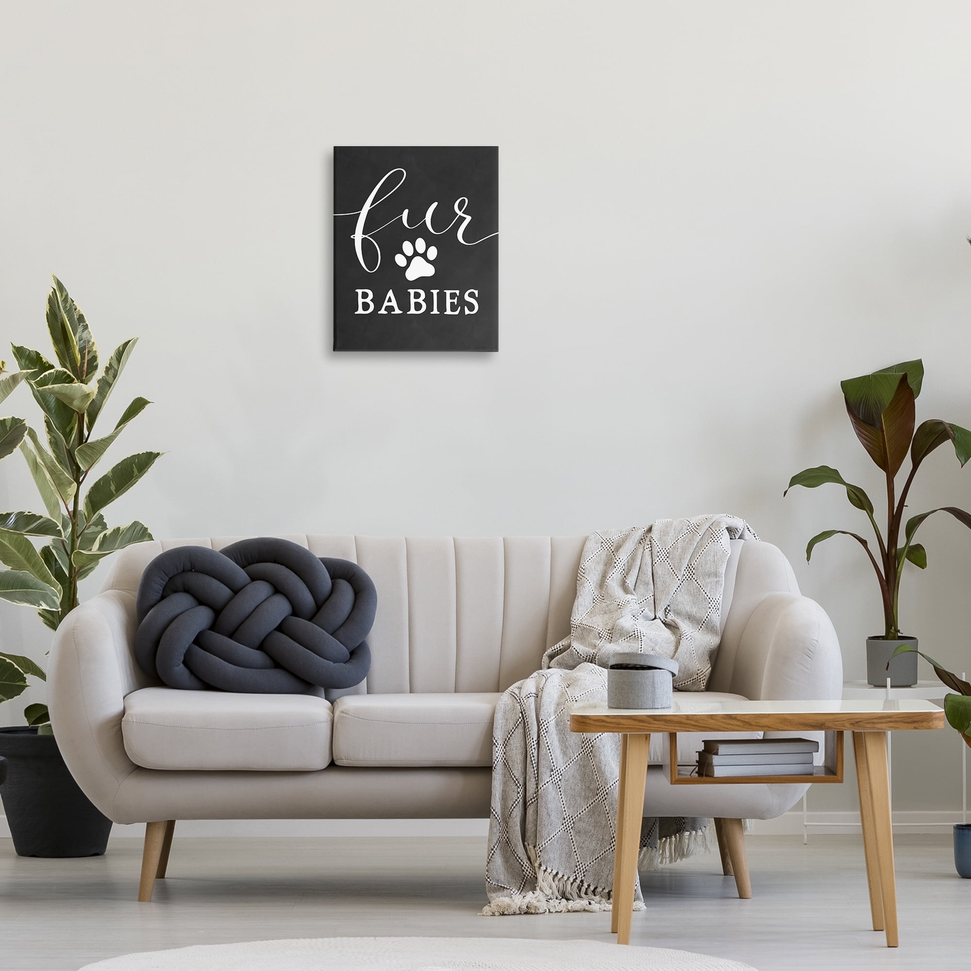 Stupell Industries Fur Babies Pet Phrase Typography Painting Gallery Wrapped Canvas Art Print Wall Art, 16 x 20