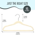 thumbnail image 4 of Techzoo Premium Kids Velvet Hangers 15 Pack – 14" Non Slip Felt Cloth Hangers for Closet – Ultra Slim, Space Saving Kids Clothes Hangers with 360° Swivel Hook, Toddler Children Kids Hangers – Beige, 4 of 8