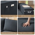 thumbnail image 3 of 80.3''L Loveseat Sofa, Lofka Cloud Couch with Wide Armrests, Upholstered Boneless Loveseat with Ottoman, No Assembly Needed, Black Sofa, 3 of 11