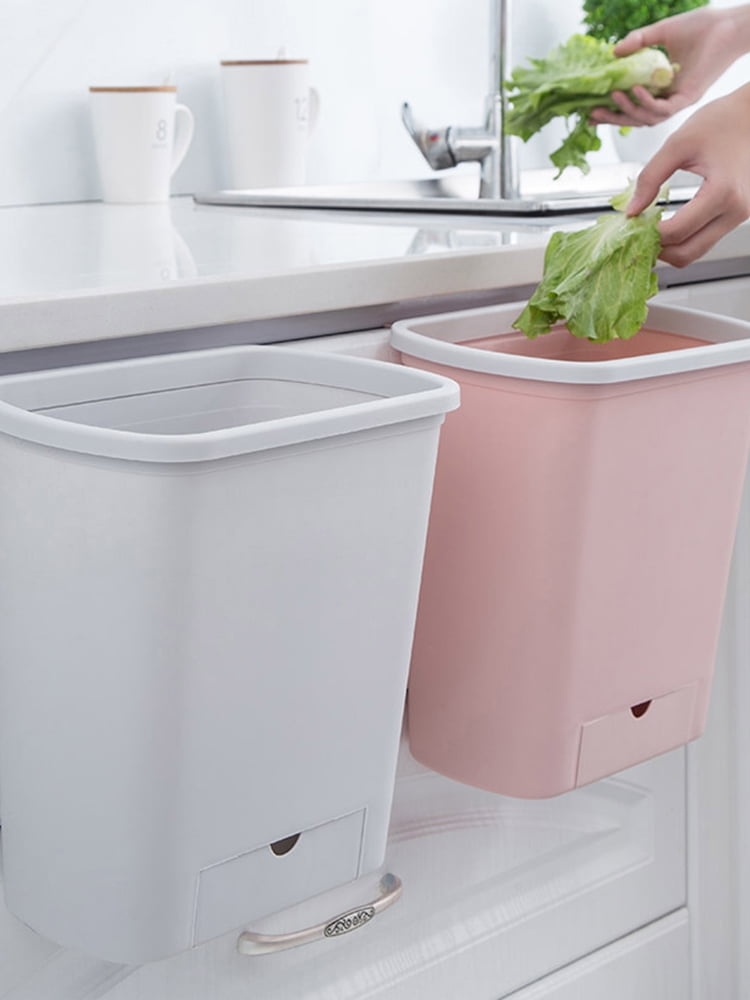Waste Bin, Compost Bin Wall Mounted Trash Can Easy Clean Indoor Kitchen Food Waste Compost