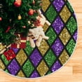 thumbnail image 4 of SKYSONIC Mardi Gras Christmas Tree Skirt Tree Skirt for Holiday Party Home Christmas Day Ornaments 48", 4 of 6