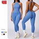 thumbnail image 2 of Ropa de yoga de una pieza para mujer, ropa deportiva ajustada para correr al aire libre, de secado rápido, con realce de cadera y espalda de color melocotón, 2 of 5