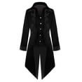 thumbnail image 1 of EGNMCR Vestes pour Hommes Manteau Imprimé Mode Steampunk Rétro Uniforme Col Montant, 1 of 7