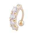 thumbnail image 2 of Koszal Fashion Rhinestones Dangle Barbell Belly Button Ring Navel Ring Body Piercing, 2 of 6
