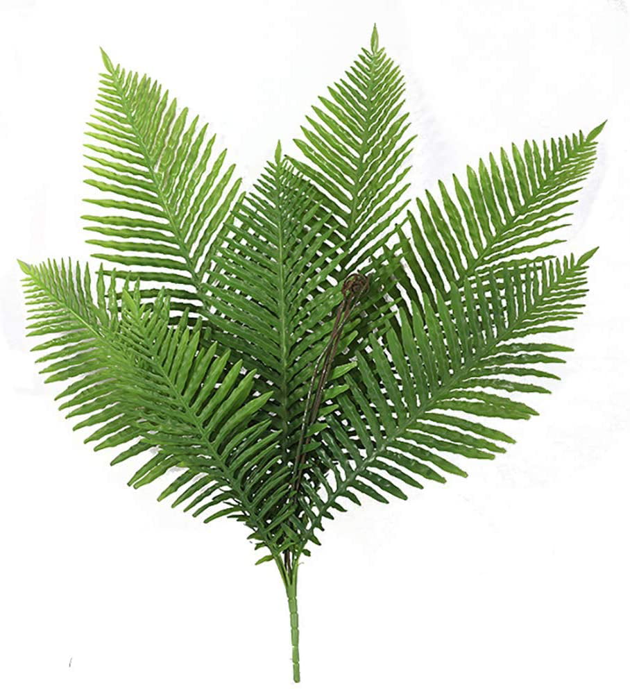 Artificial Fern Bouquet Palm Leaves Green Fake Plastic Plants Home Decor~ 