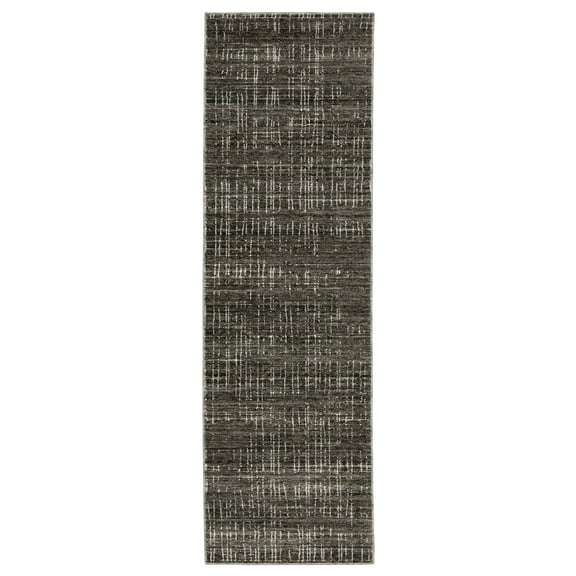 Oriental Weavers Nebulous Area Rug - 751D9 - 2'3" x 7'6" - in Charcoal/ Gray - Modern Style, Stain Resistant, Family and Pet Friendly , Entryway, Hallway Runner Rug