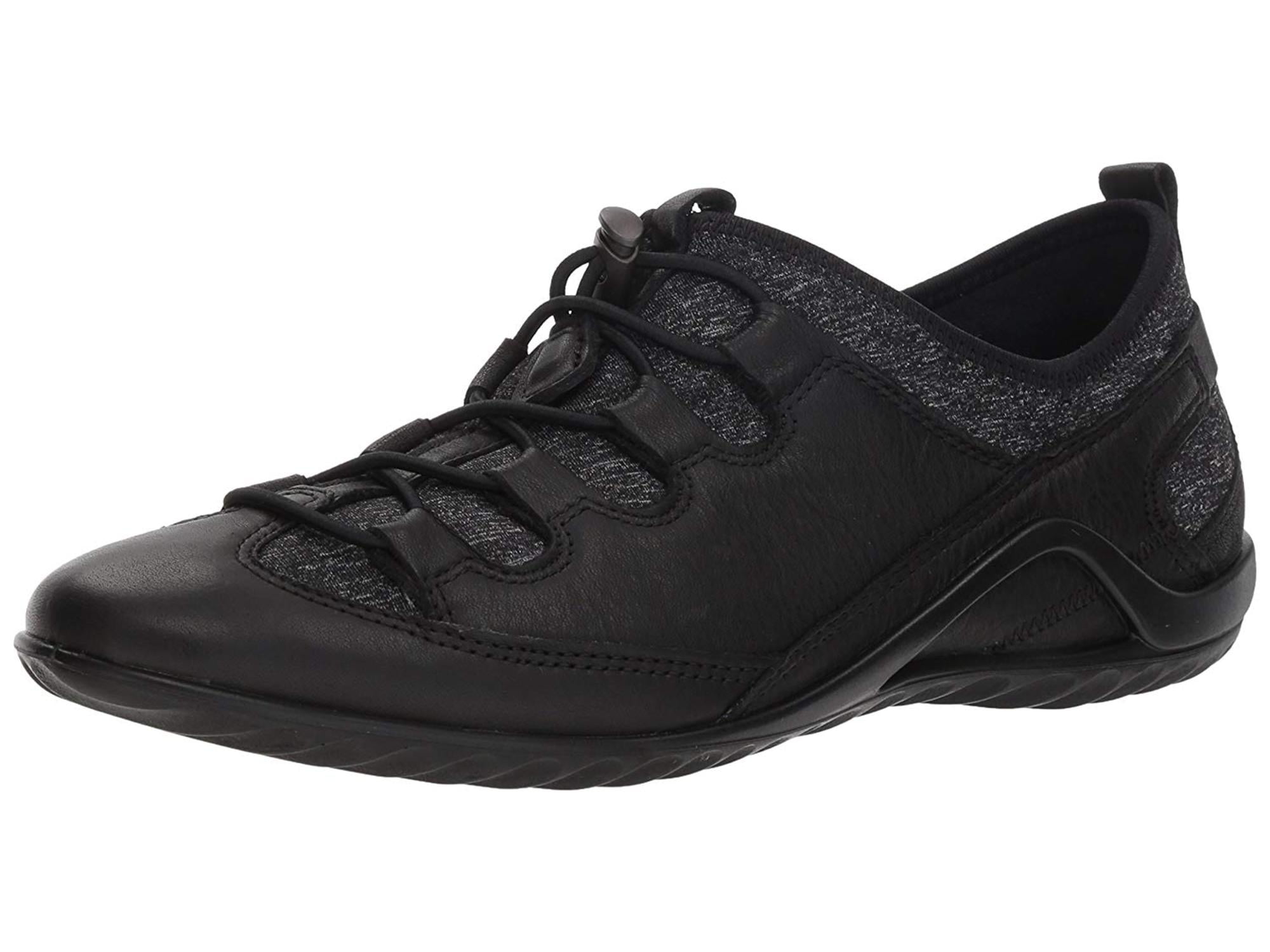 ECCO Womens vibration II Toggle Leather Low Top, Black/Black/White, Size 8.0 -
