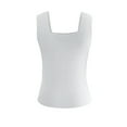 thumbnail image 4 of Lovskoo Summer Tops for Women 2024 Tank Tops Spaghetti Strap Sleeveless Solid Color Trendy Comfortable Breathable Blouses Tops White, 4 of 8