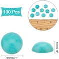 thumbnail image 2 of 100PCS 8mm Turquoise Gemstone Turquoise Beads Flat Back Stone Cabochons Craft Findings for DIY Jewelry Making-Half Round for DIY, 2 of 9