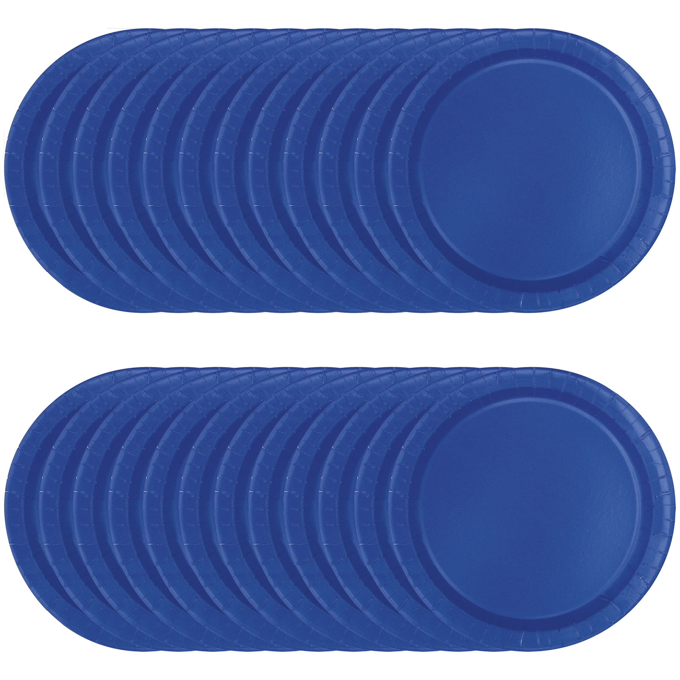 (6 pack) Disposable Paper Plates, 7", Electric Blue, 24 Count, by Way To Celebrate