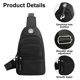 thumbnail image 3 of Hukapapa Mochila pequeña de viaje bolso de pecho diagonal bolso de pecho de poliéster a prueba de salpicaduras de gran capacidad para mujer negro, 3 of 6