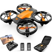 4DRC V8c Drone with 720P HD Camera for Adults and Children FPV Real-time Video, 2 Modular Batteries and Storage Bag, Orange
