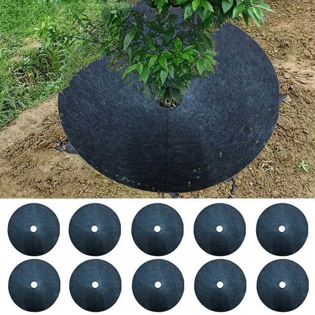 Langgg Tree Protection Weed Mat Non-woven Fabric Round Plant Control Trunk Barrier Ring Anti-grass Planting Weeding for Pots Lawn Type 2