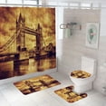 180*180cm Retro Tower London Tower Bridge Fabric Shower Curtains