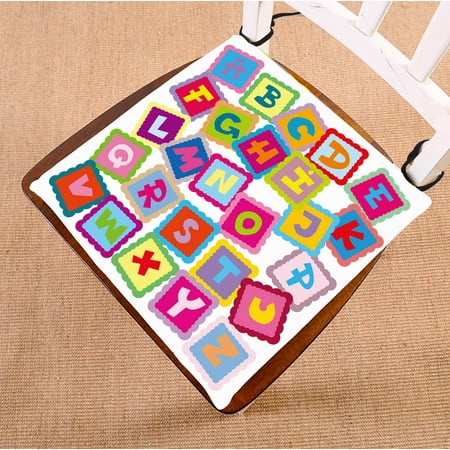 

YKCG Funny Educational Alphabet ABC Seat Cushion Chair Cushion Floor Cushion Twin Sides 20x20 inches