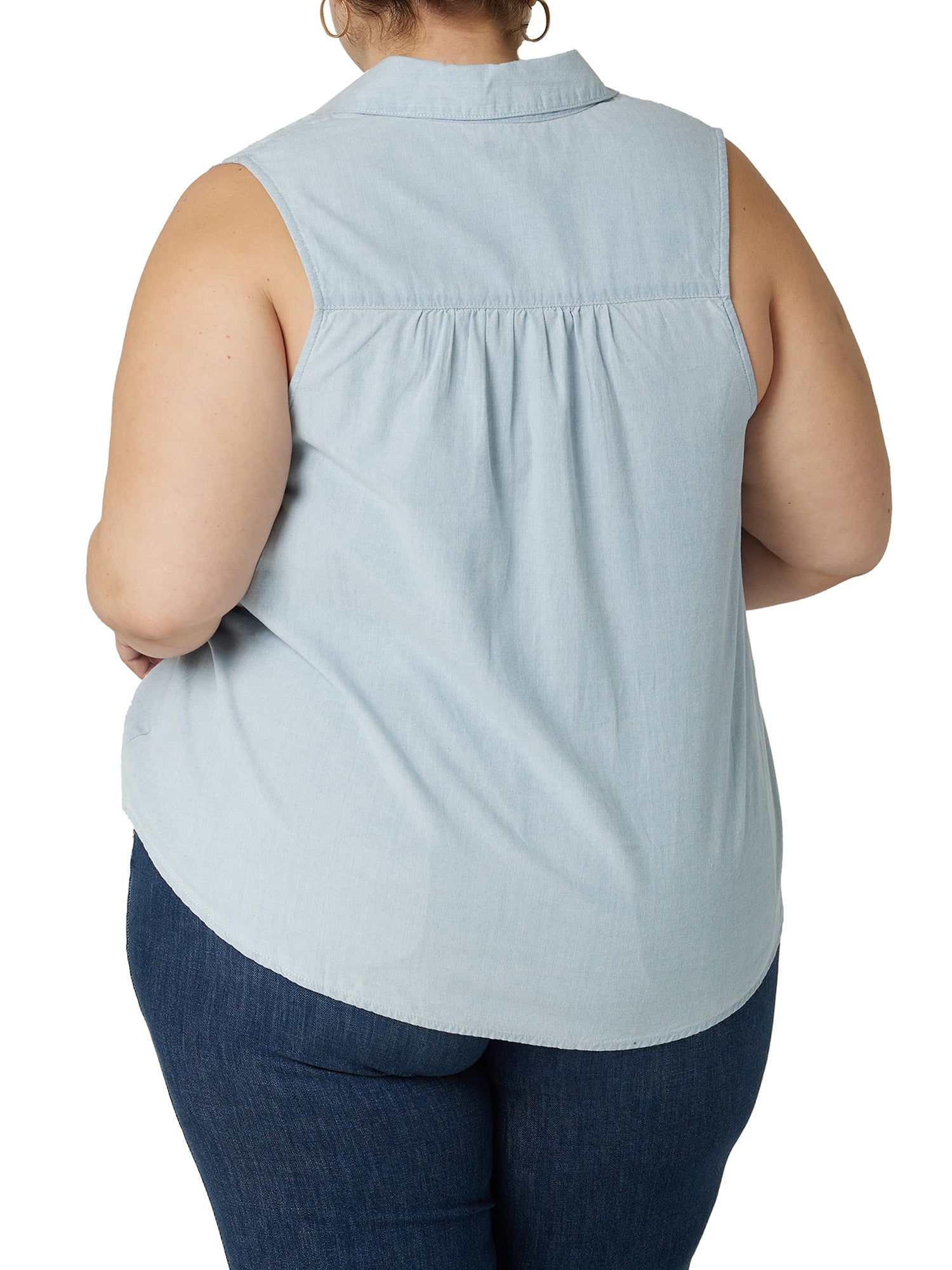 Lee Women's Plus Size Ruffle Collar Top