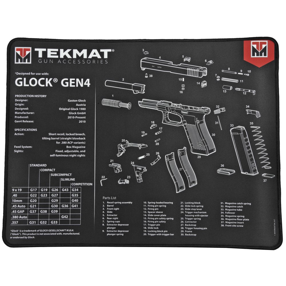 Tekmat TEKR20GLOCKG4 Ultra 20 Glock G4 Gun Cleaning Mat Walmart