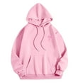 thumbnail image 4 of Women's Hoodies Lightweight Long Sleeve Sweatshirt with Pocket Jacket Ladies Winter Fleece Pullover Oversized Hooded Sweatshirt Girl's Holiday Festival Athletic Wear, 4 of 5