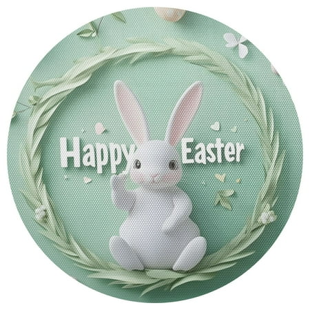 

joogoo Bunny on Easter Round Plate Mats for Dining Table Placemat 1 Piece Holiday Decoration