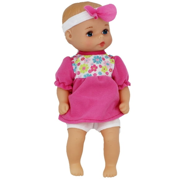 Baby's First Bathtime Baby Softina in Pink & Floral Jumper With Matching Headband and Feel So Real Skin - Safe for Children 1 Year & Up