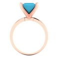 thumbnail image 4 of Clara Pucci 14K Rose Gold Solid Gold Turquoise Solitaire Anniversary Ring for Women - 3 cttw Princess Cut, 4 of 8