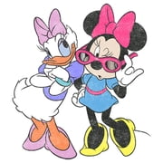 Girls Mickey & Friends Daisy Duck and Minnie Mouse Graphic Tee White Large