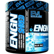 Pre Workout for Weight Loss - ENGN Shred Pre Workout Powder for Maximum Energy & Focus - Natural Caffeine from Coffee Bean & Green Tea Extract - Fat Burner Preworkout Supplement 30 Servings BlueRaz