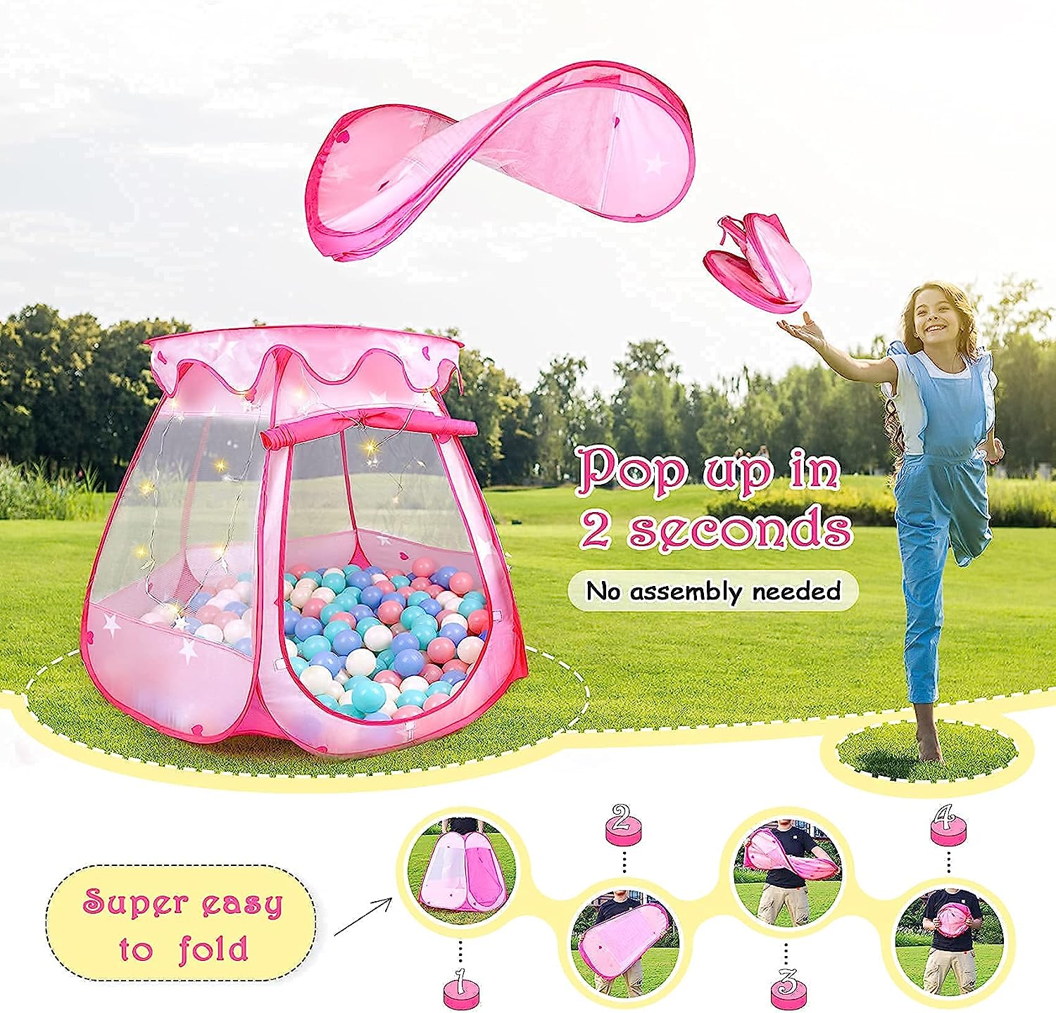 Beeprincess Princess Playhouse Tent Pink photo 4