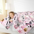 thumbnail image 4 of Castle Fairy Girls Bowknot Ghost 7pcs Bedding Comforter Set,Halloween Pumpkin Queen Bedding Sets Super Cozy,Stars Print Queen Sheet Sets,Breathable Home Decor, 4 of 8