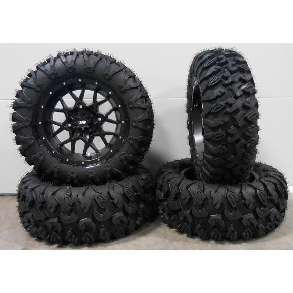 ITP Hurricane 15" Wheels Black 28" MotoClaw Tires Sportsman RZR Ranger