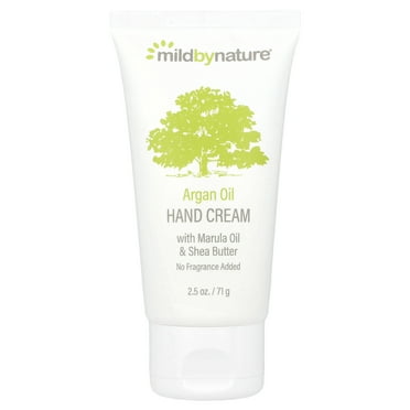 Mild by Nature, Argan Oil Hand Cream with Avocado Oil, Marula Oil, Acai, Goji & Shea Butter, pH-Balanced, Unscented, 2.5 oz (71 g)