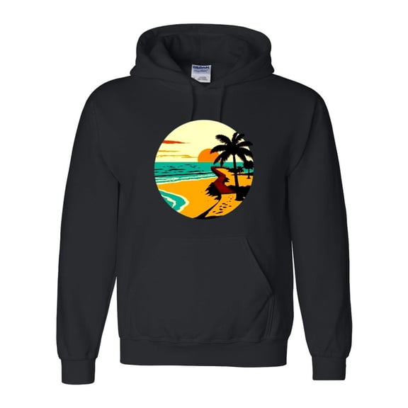 Retro Horizon Endless Summer Ocean Wave Surf Graphic Print Hoodie, for men & women, up to size 5XL