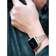 thumbnail image 6 of Spencer Stainless Steel Bling Replacement Bands Rhinestone Strap Wristband Compatible Apple Watch iWatch Bands for Series 7 6 5 4 3 2 1 42mm/44mm "Silver", 6 of 7
