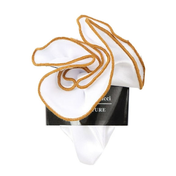 PS-Z-RD-5 - Round Pocket Square Accessory - White Camel