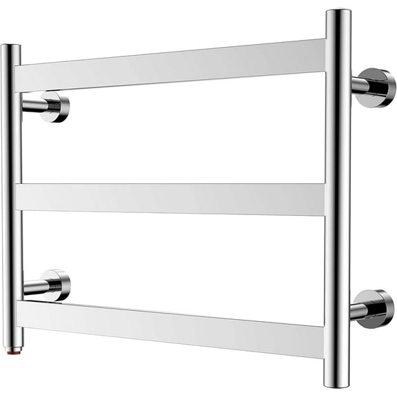 HEATGENE Towel Warmer 3 Flat Bar Towel Dryer Wall-Mounted Plug-in Bath Towel Heater - Mirror Polish